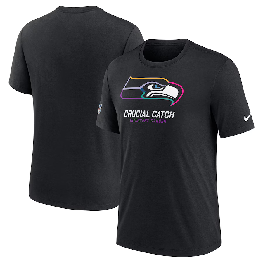 Men Seattle Seahawks 2024 Nike NFL black T shirts->nfl t-shirts->Sports Accessory